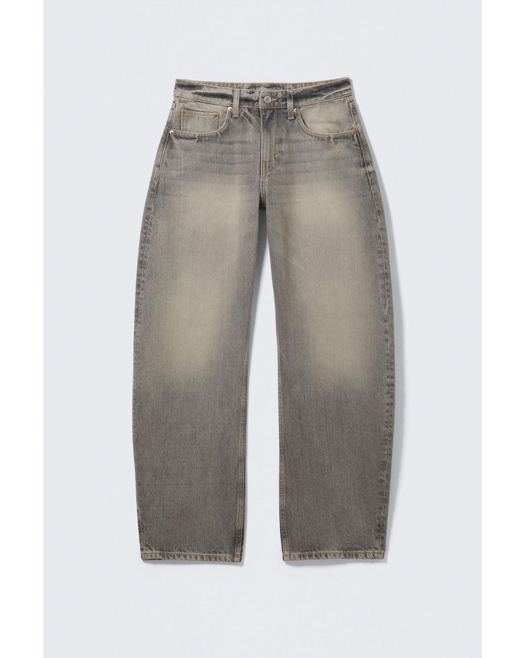 Weekday Gray Abell Mid Rise Regular Barrel Jeans