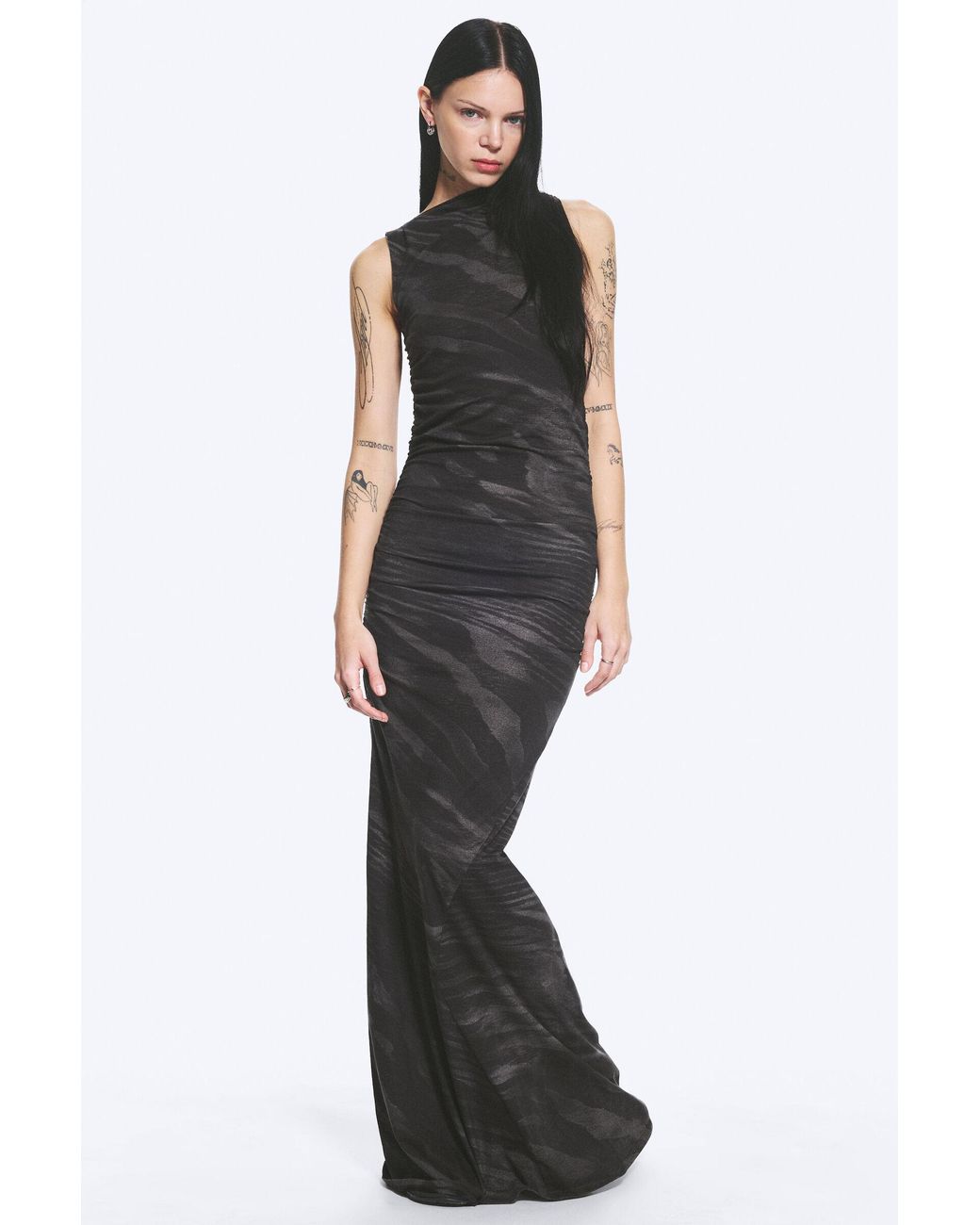 Weekday Black Printed Maxi Dress