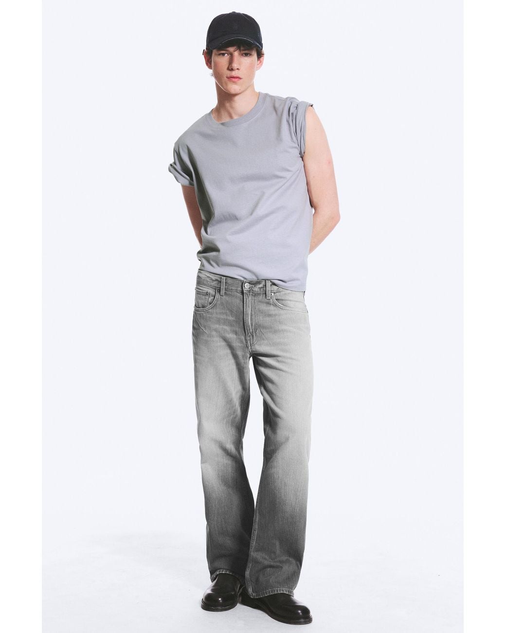 Weekday Blue Mercury Mid Rise Relaxed Bootcut Jeans for men