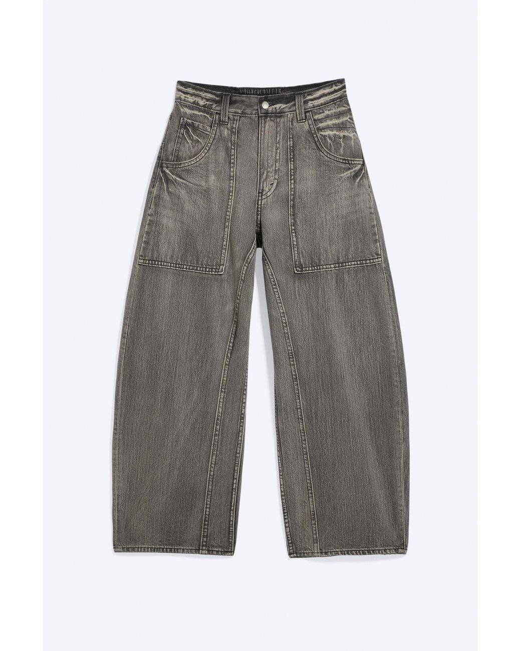 Cheap Monday Gray Dunno Low Rise Loose Barrel Jeans