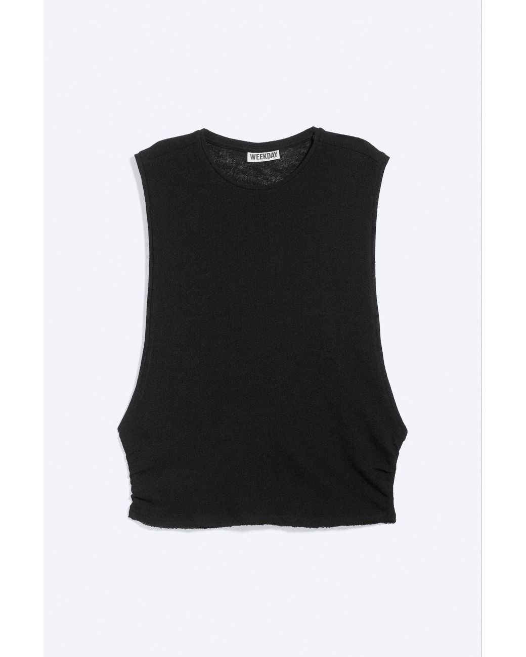 Weekday Black Gathered Tank Top