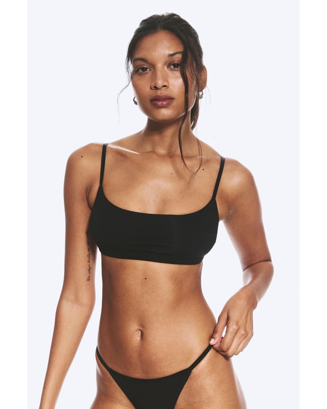 Weekday Black Scooped Soft Cotton Bra