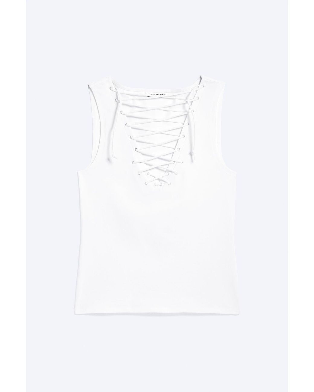 Weekday White V-Neck Strap Top