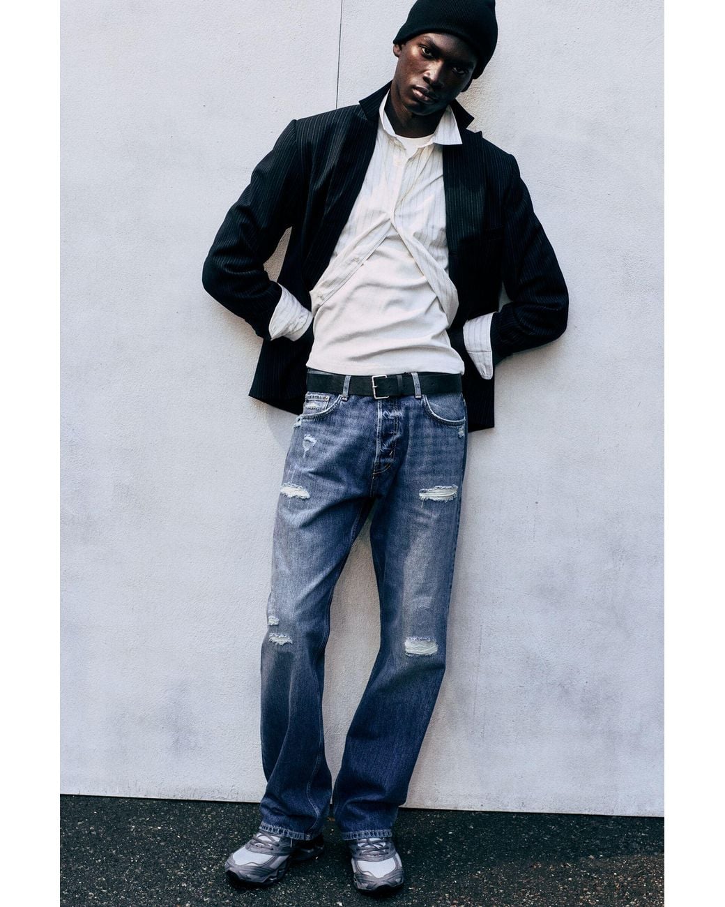 Weekday Blue Space Mid Rise Relaxed Straight Jeans for men