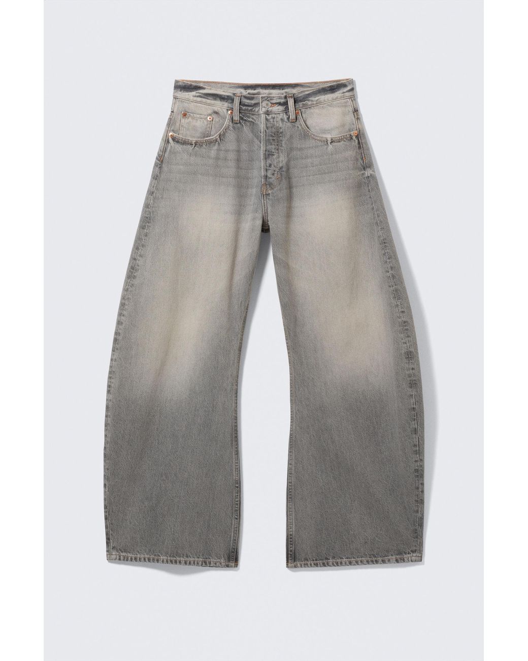 Weekday Gray Solera Loose Barrel Jeans for men