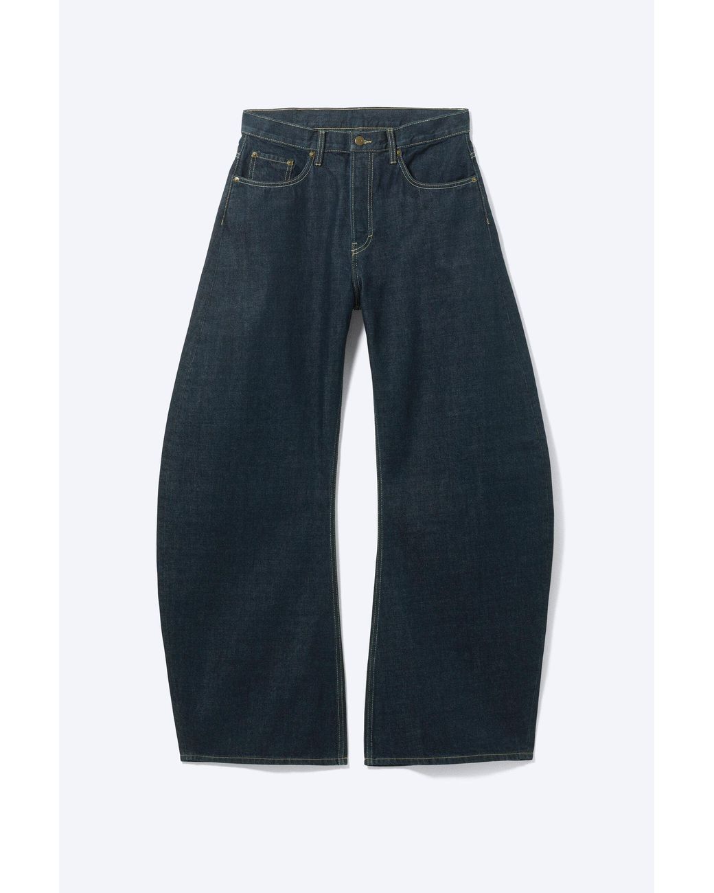 Weekday Blue Organic Cotton Loose Barrel Jeans for men