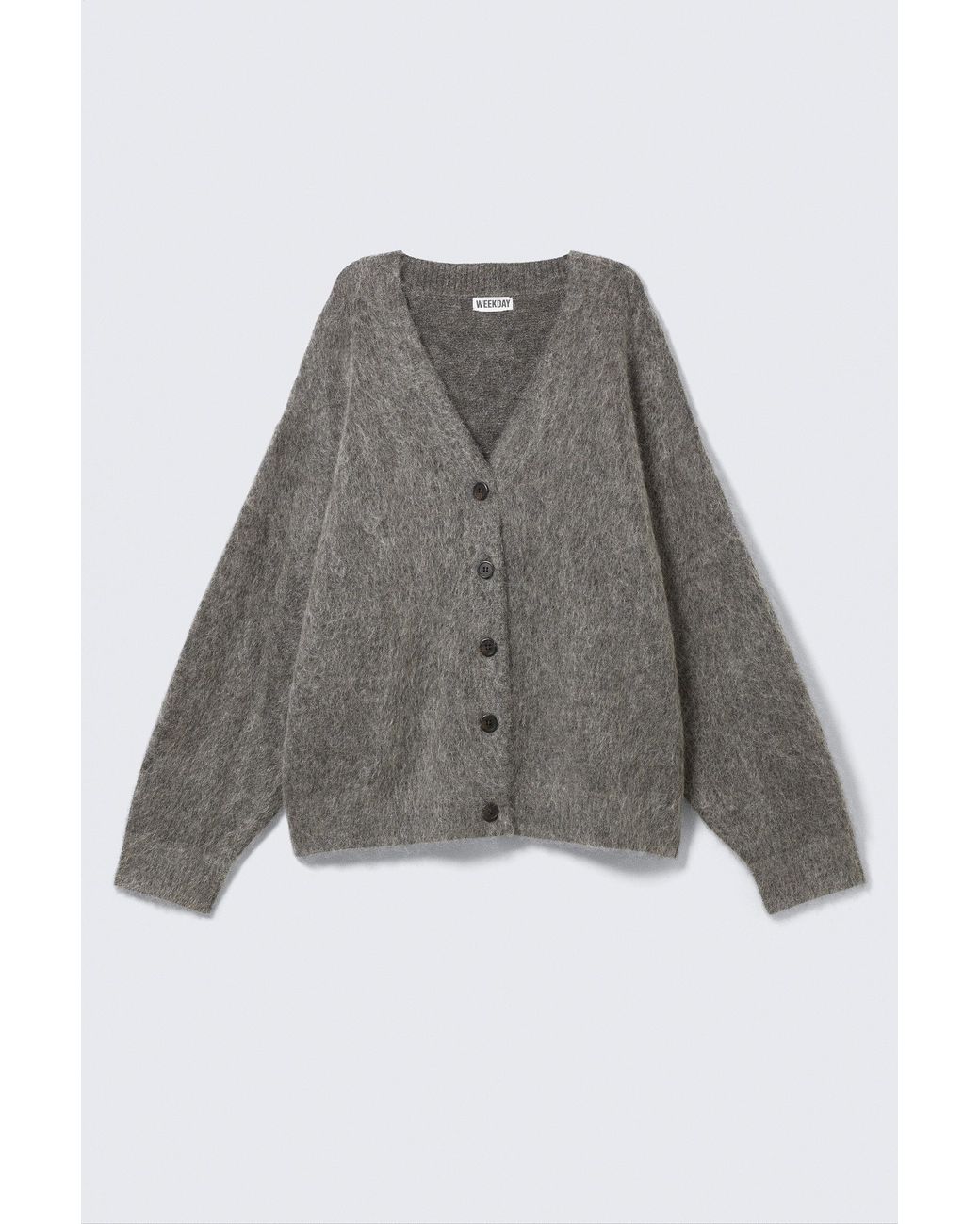 Weekday Gray Mohair Blend Cardigan