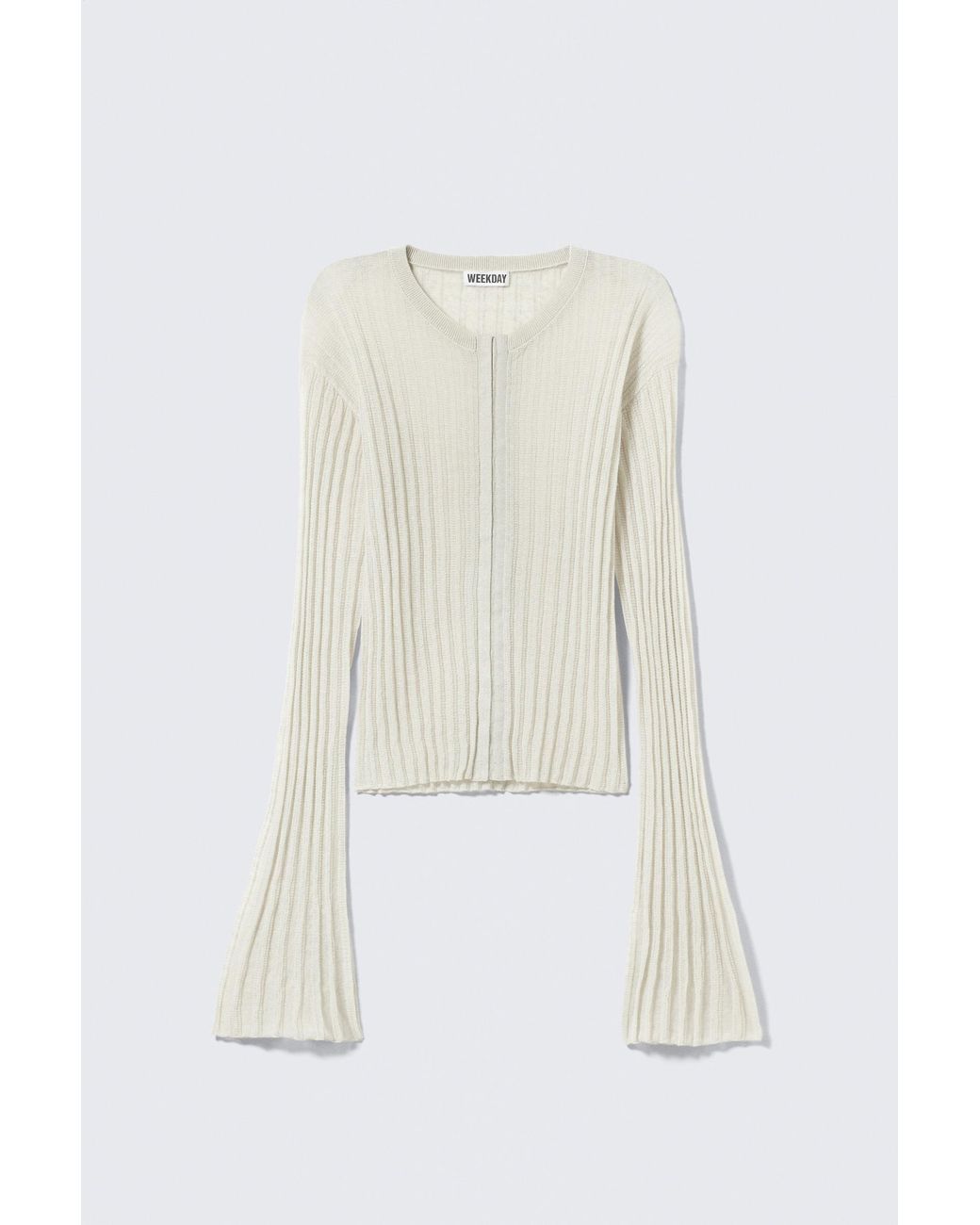 Weekday Natural Sheer Linen-Blend Cardigan