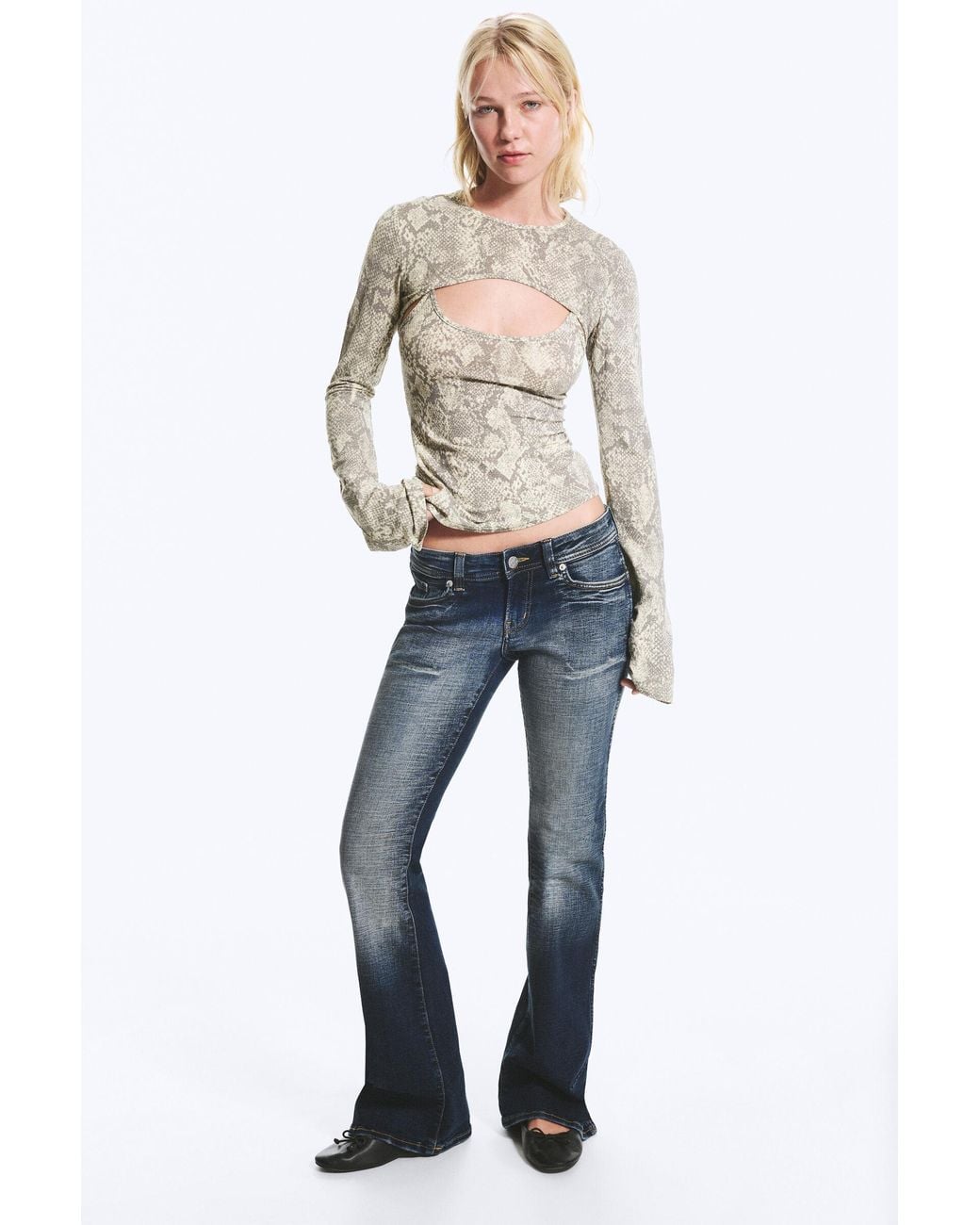 Monki Blue Layered Two-Piece Bolero Long-Sleeve