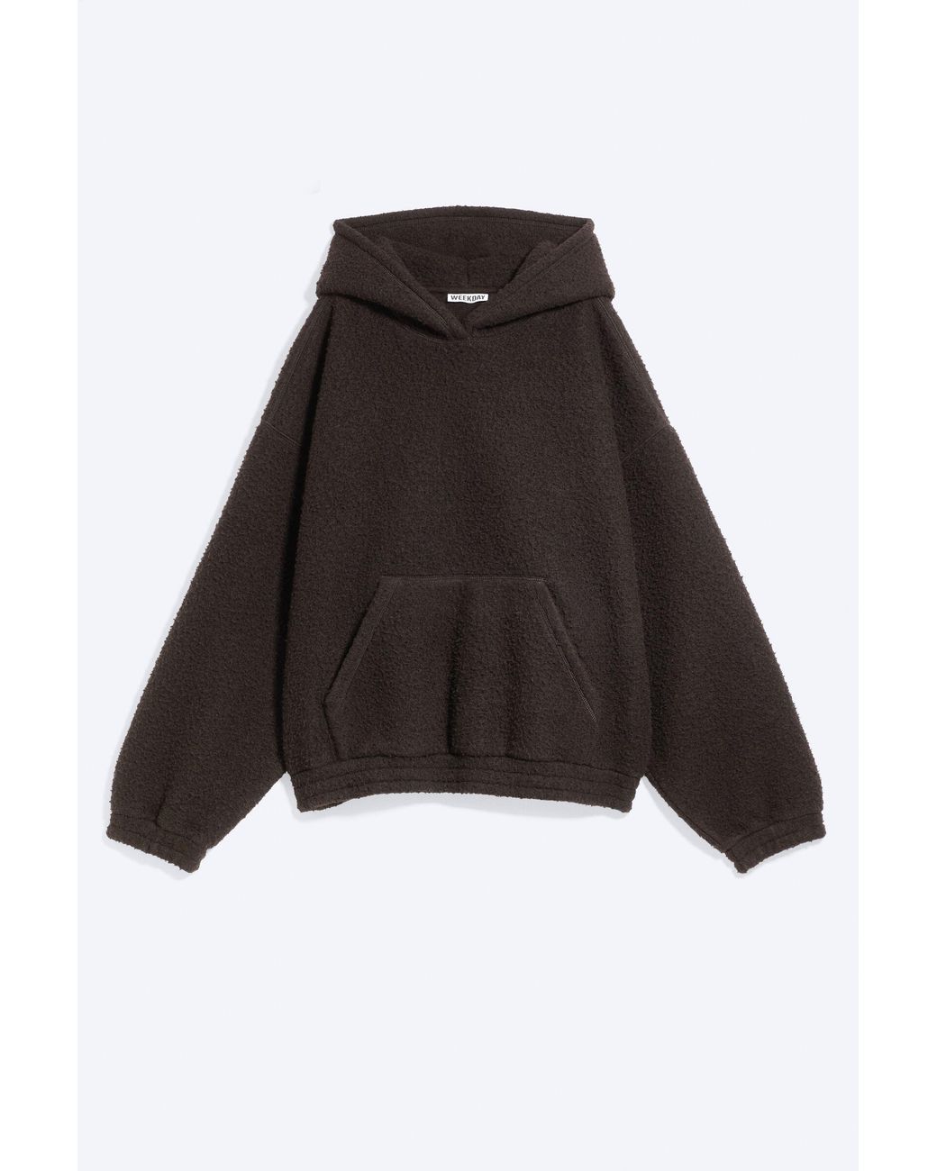 Weekday Black Wool-Blend Textured Oversized Hoodie