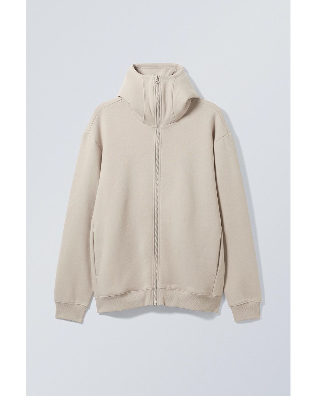 Weekday Tim Balaclava Zip Hoodie in Natural for Men | Lyst UK