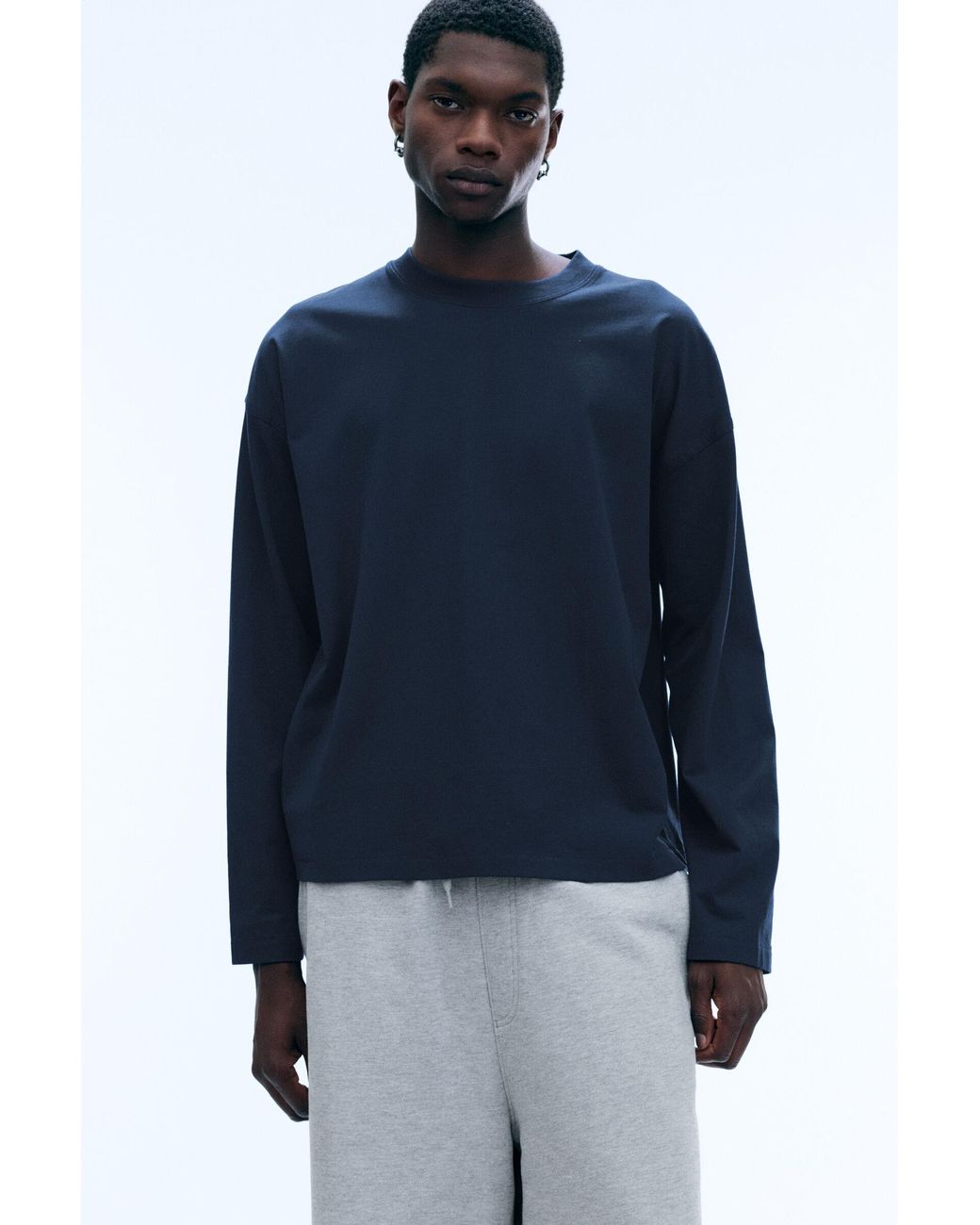 Weekday Blue Oversized Long-Sleeved Boxy for men