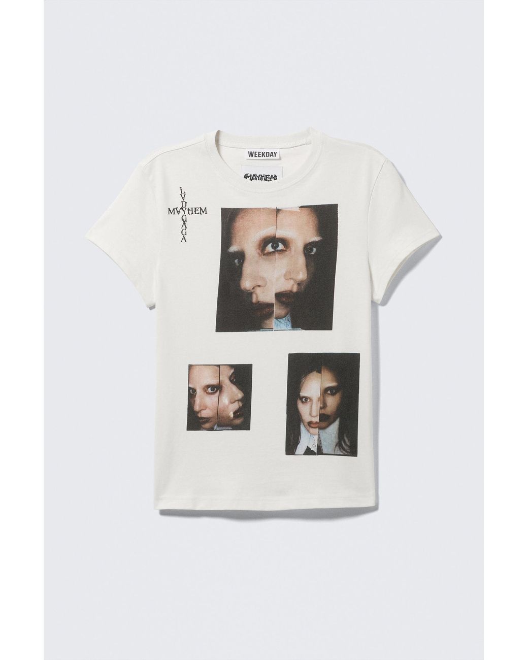 Weekday White Lady Gaga Baby Tee for men