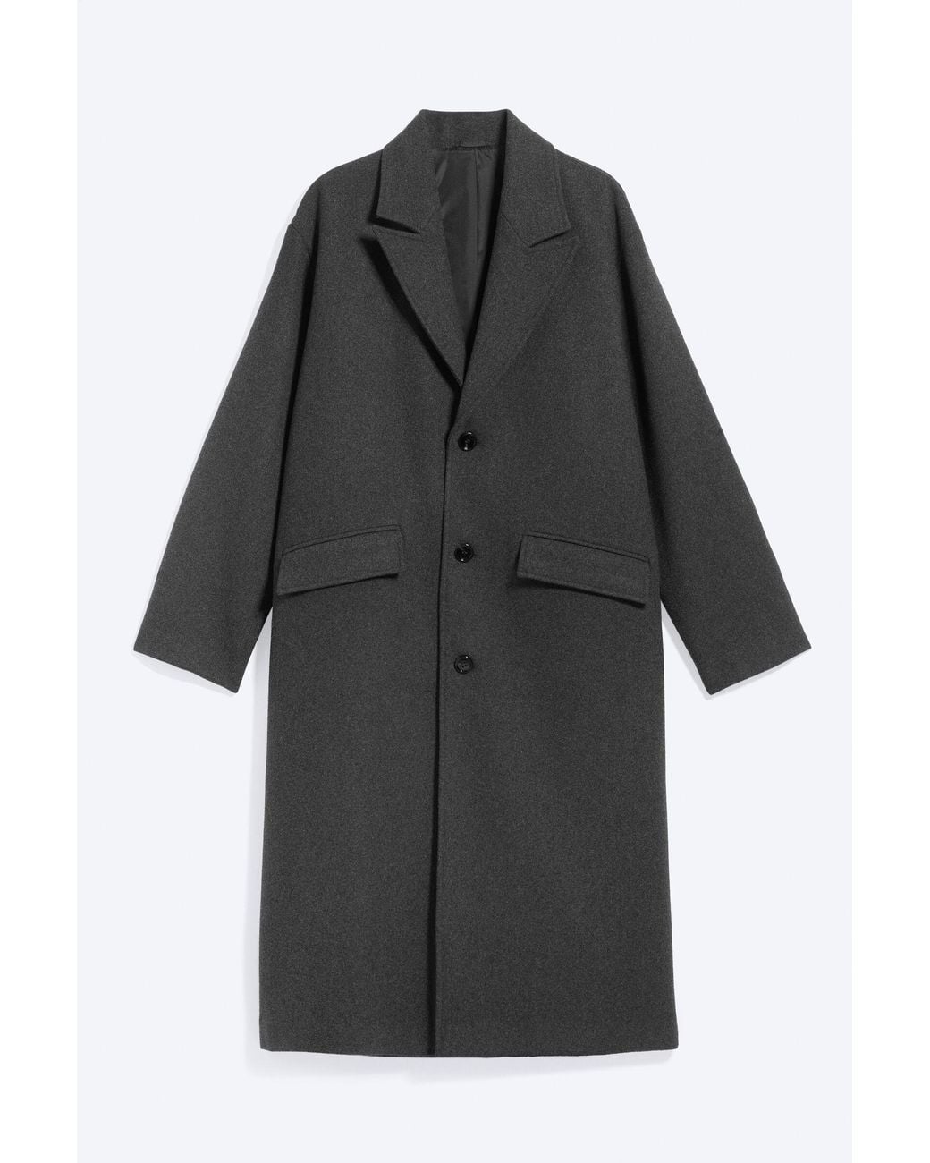 Weekday Blue Oversized Single-Breasted Wool Blend Coat for men