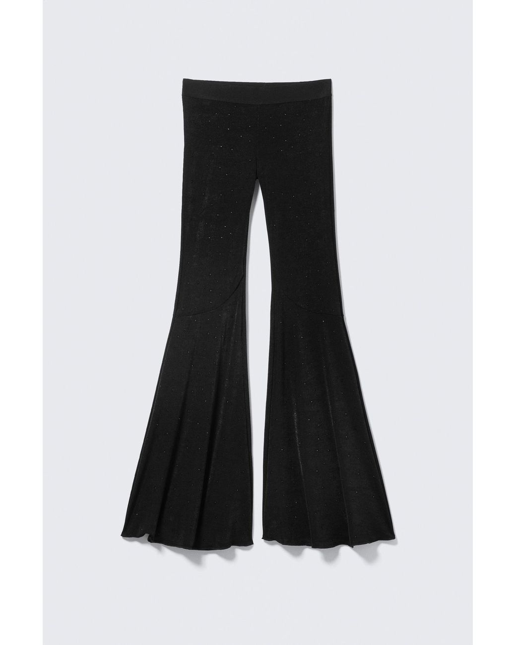 Monki Blue Flared Rhinestone Trousers