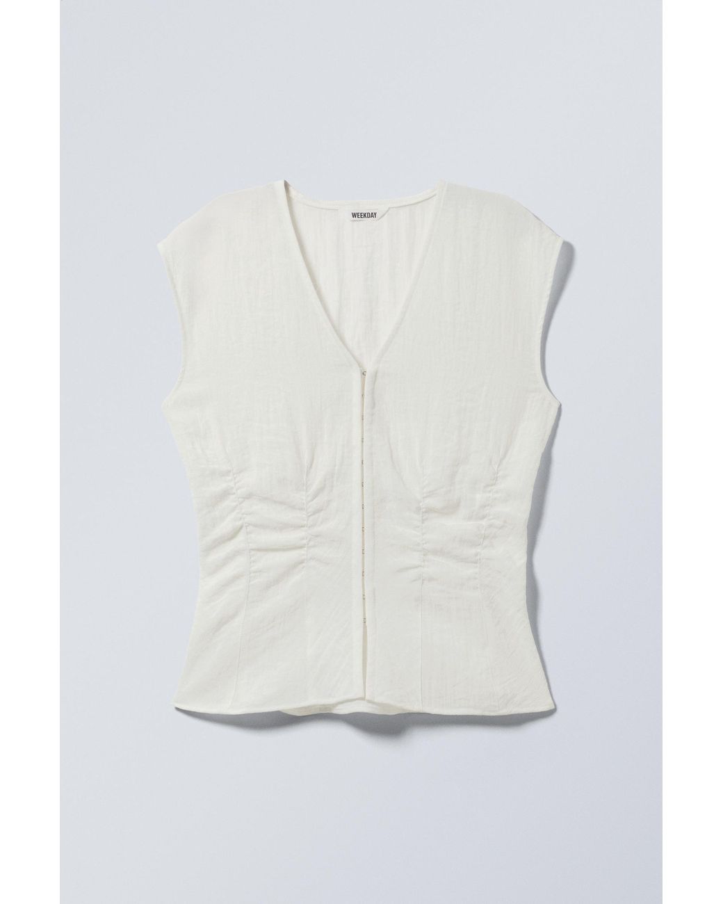 Weekday Gray Sleeveless Crinkle Top