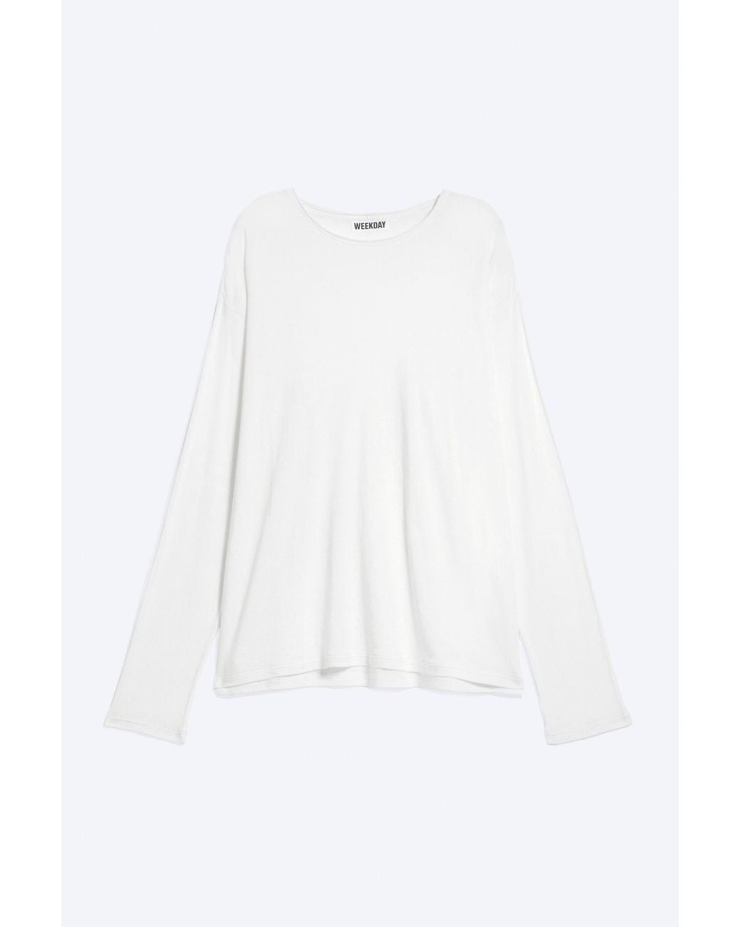 Weekday White Loose Long-Sleeved T-Shirt