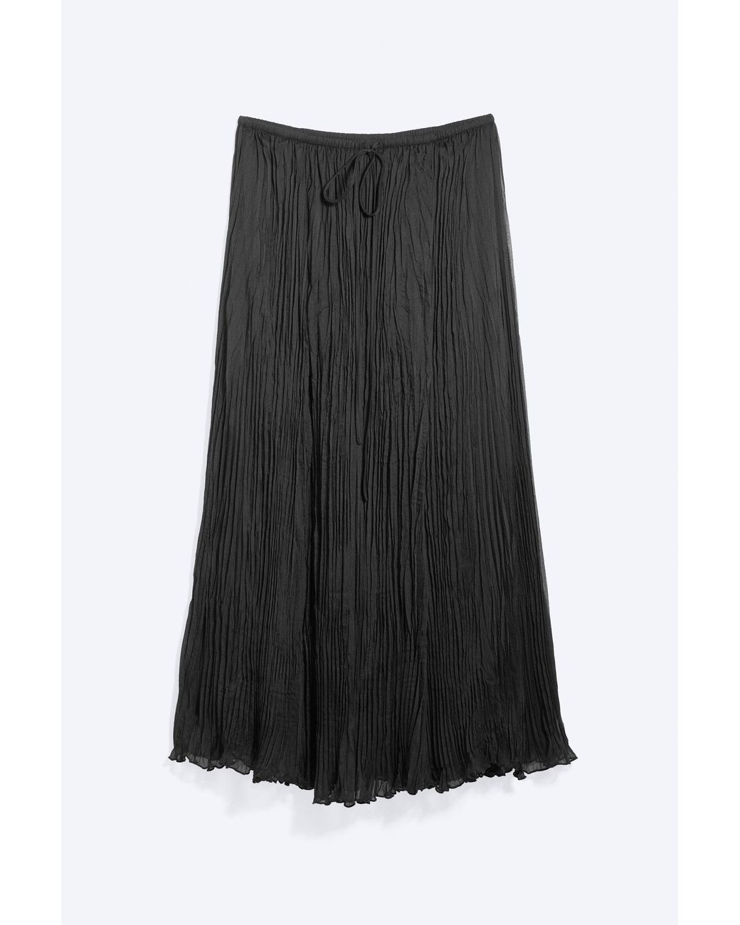 Weekday Black Crinkled Maxi Skirt