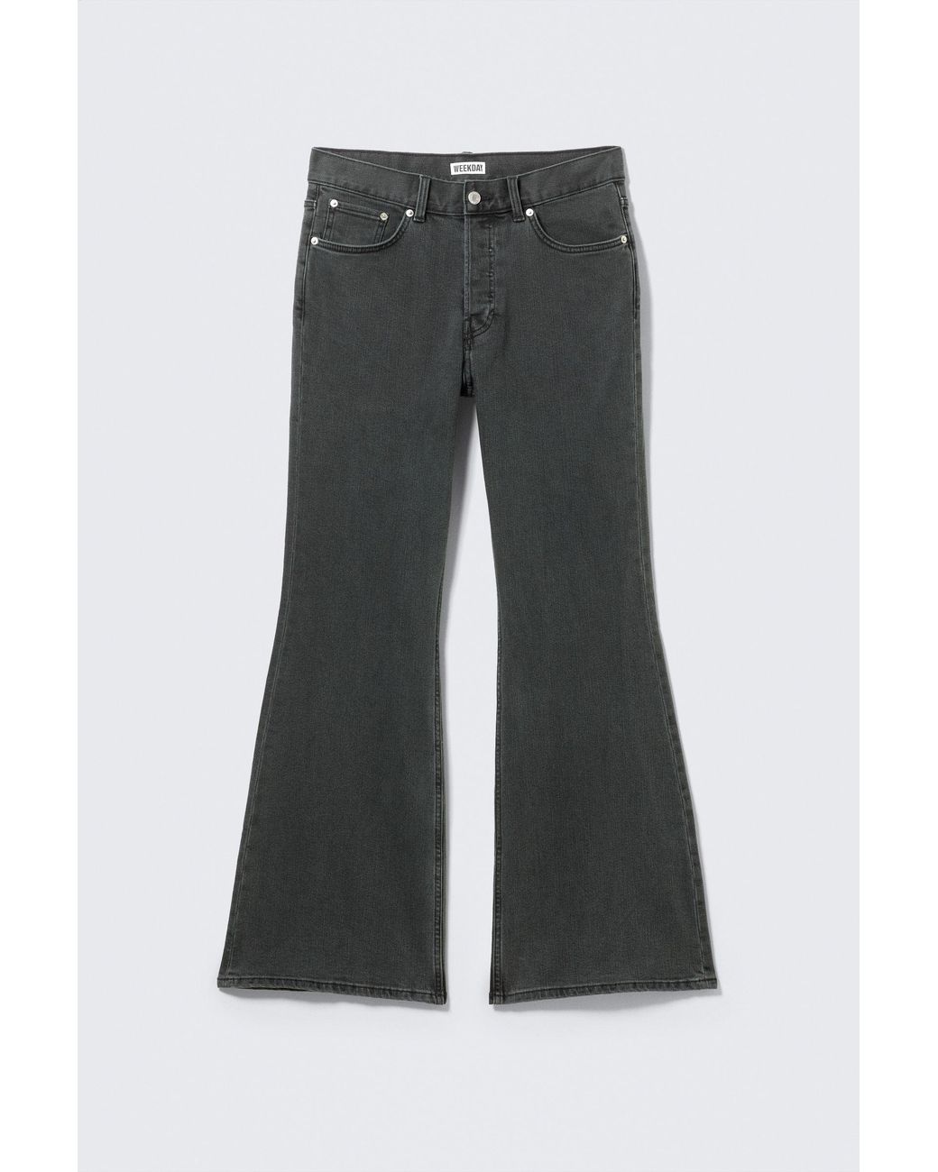 Weekday Black Time Stretch Loose Bootcut Jeans for men