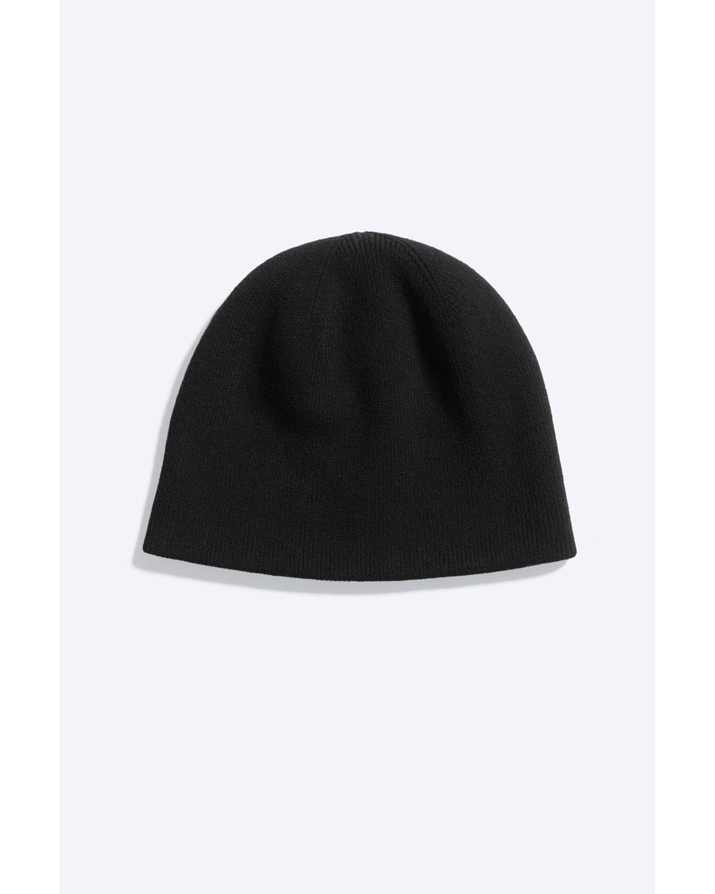 Weekday Black Ribbed Beanie for men