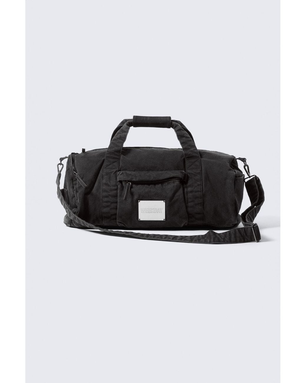 Weekday Black Rounded Canvas Crossbody Bag for men