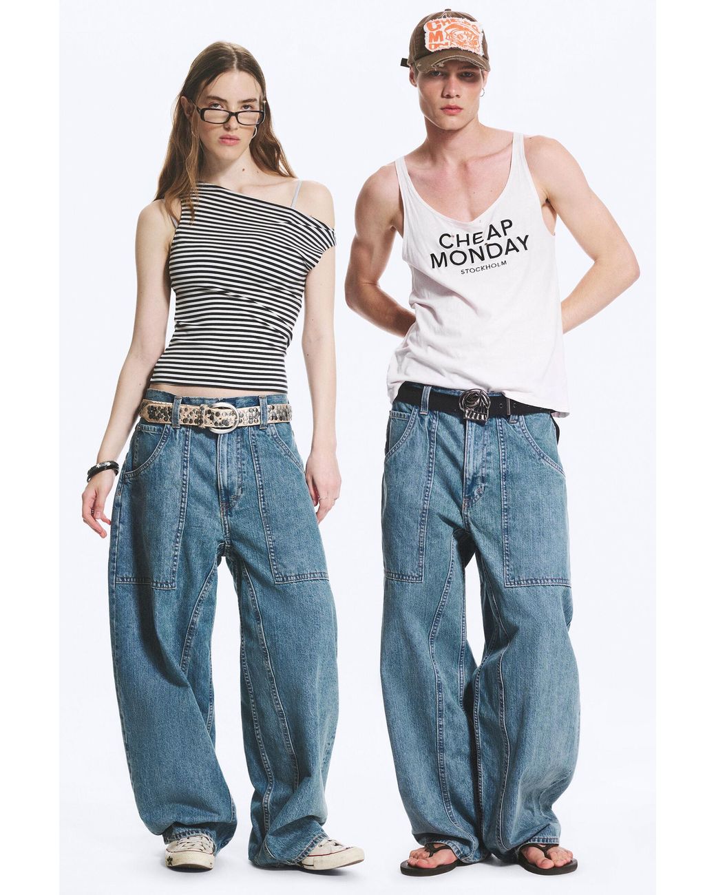 Cheap Monday Blue Dunno Low Rise Loose Barrel Jeans