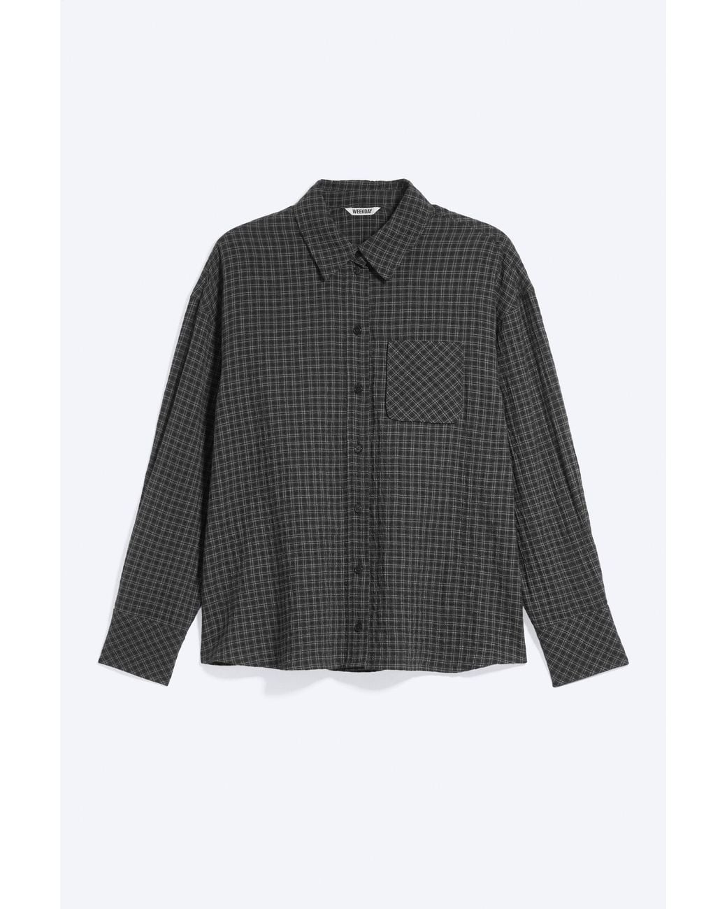 Weekday Black Oversized Long-Sleeved Cotton Shirt