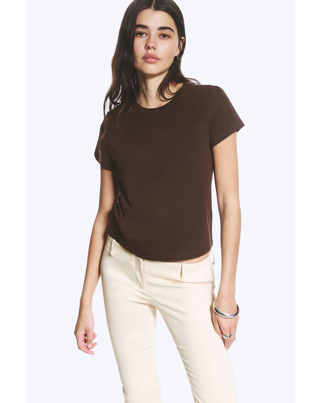 Monki Brown Regular Fit Mini T-Shirt