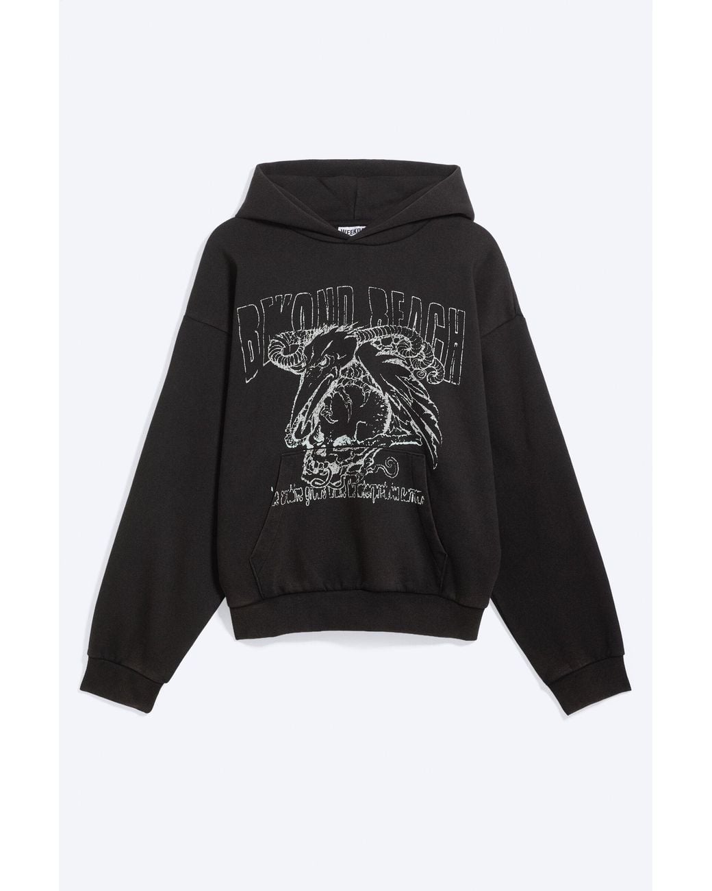 Weekday Black Loose Fit Graphic Hoodie