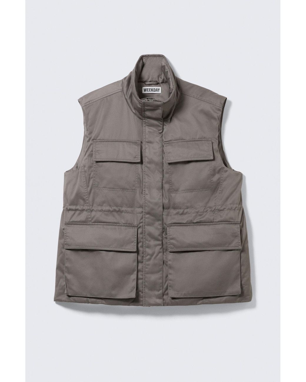 Weekday Gray Oversized Padded Utility Vest