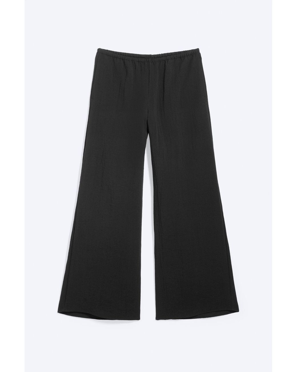 Weekday Black Low Wide Pull-On Crinkle Trousers
