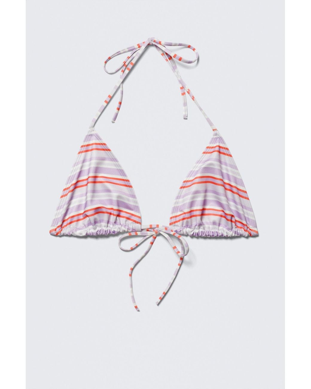 Monki Purple Printed Halter Triangle Bikini Top