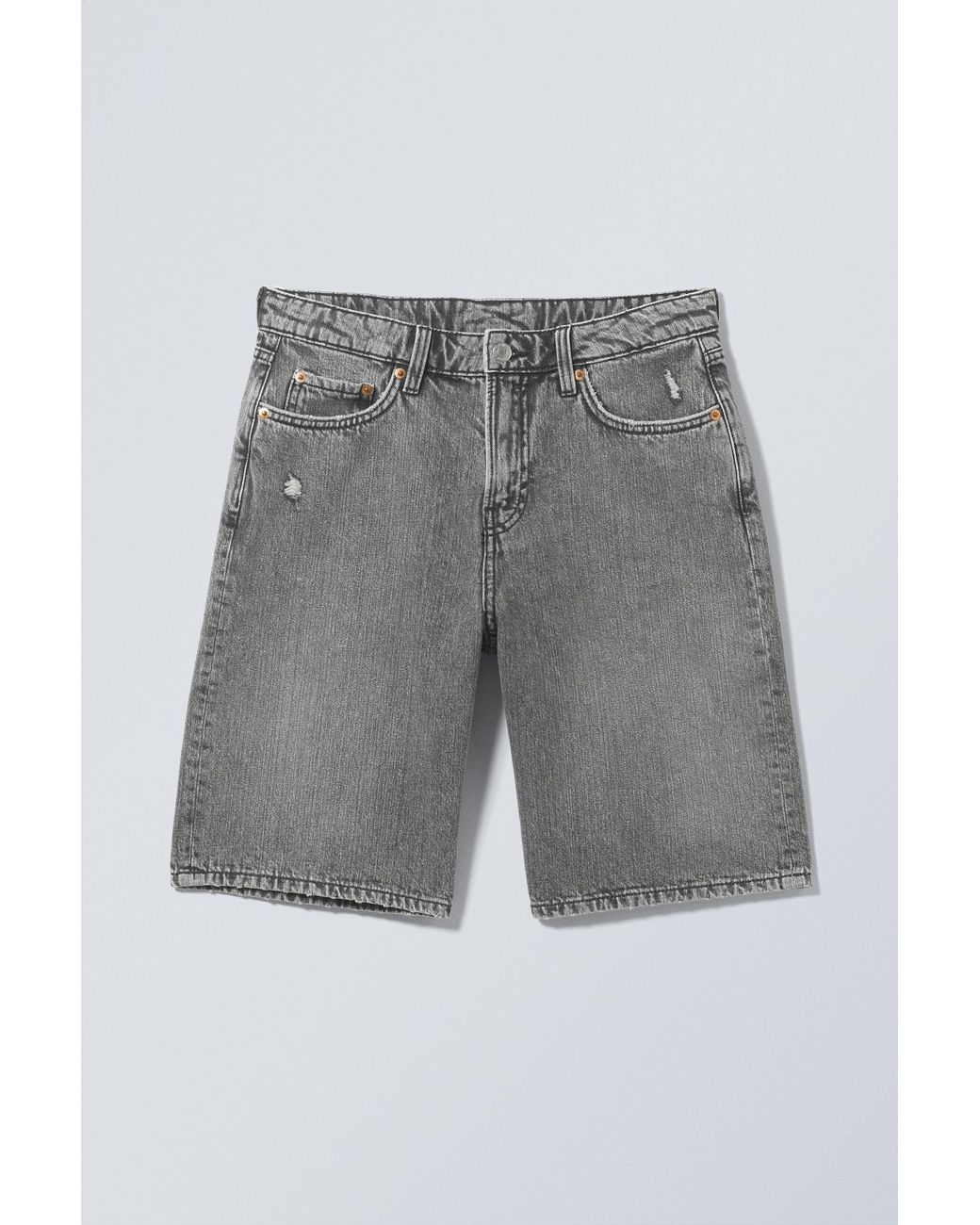 Weekday Gray Monterey Low Rise Denim Shorts