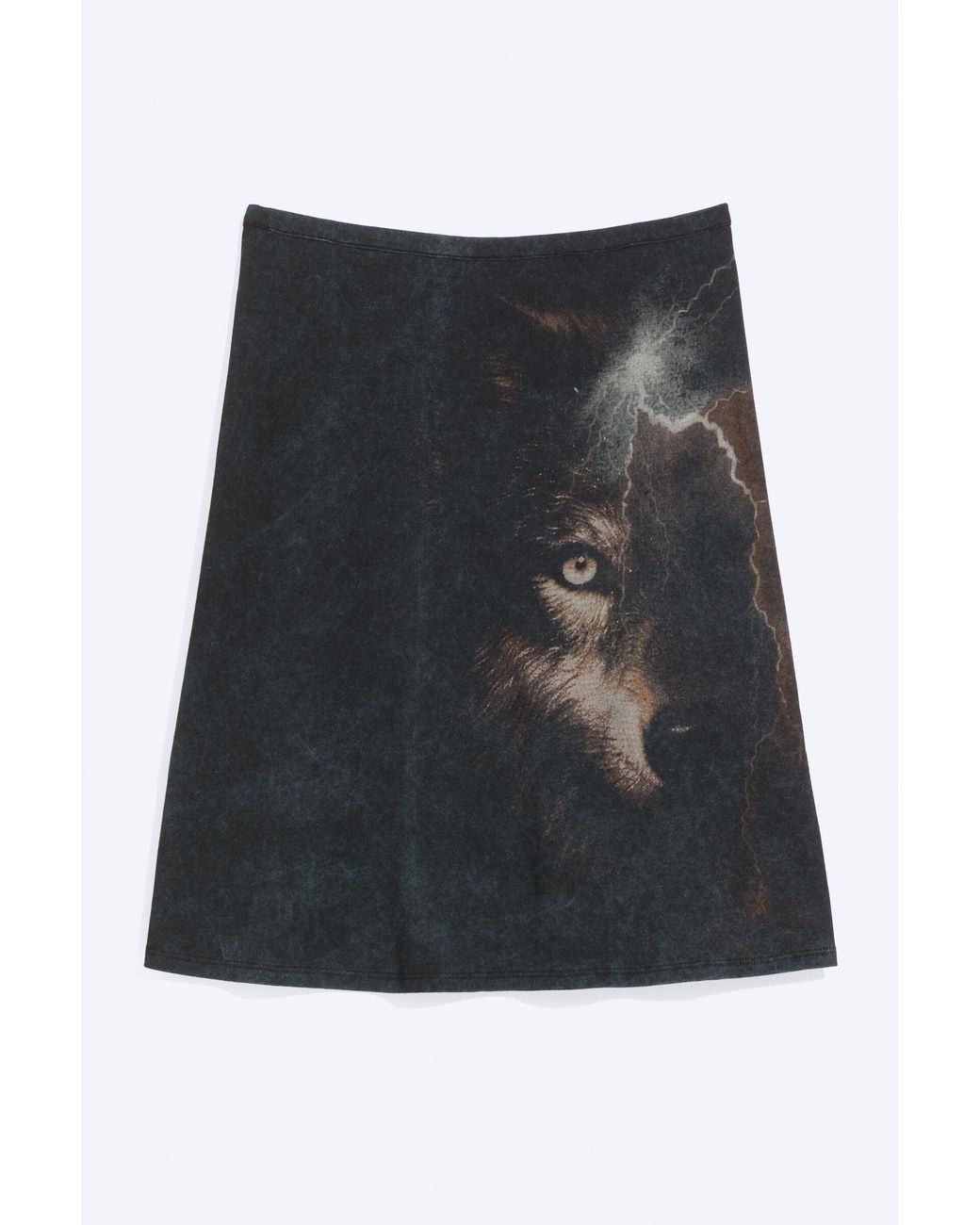Weekday Black Midi Skirt With A Graphic Print