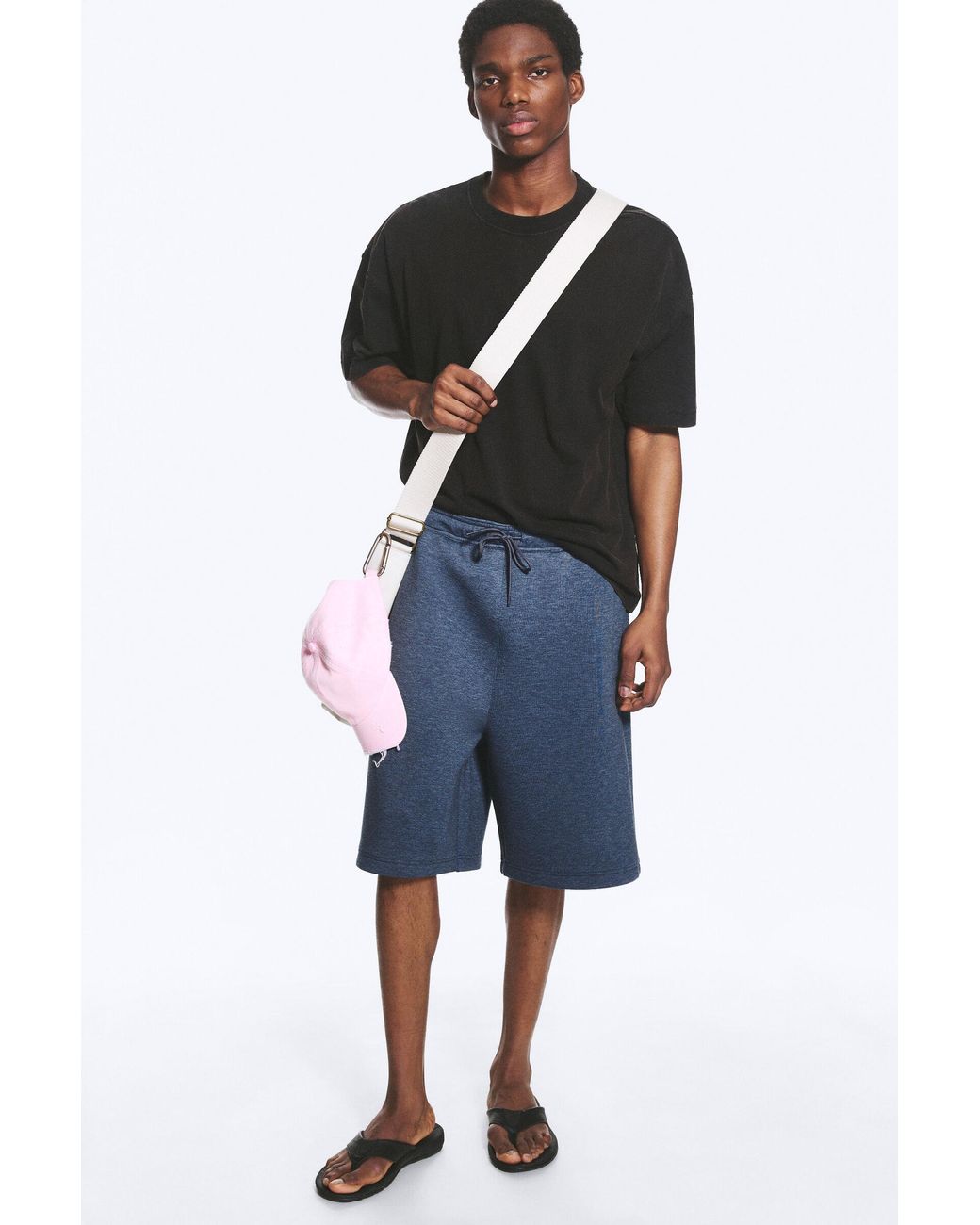 Weekday Blue Loose Fit Scuba Shorts for men