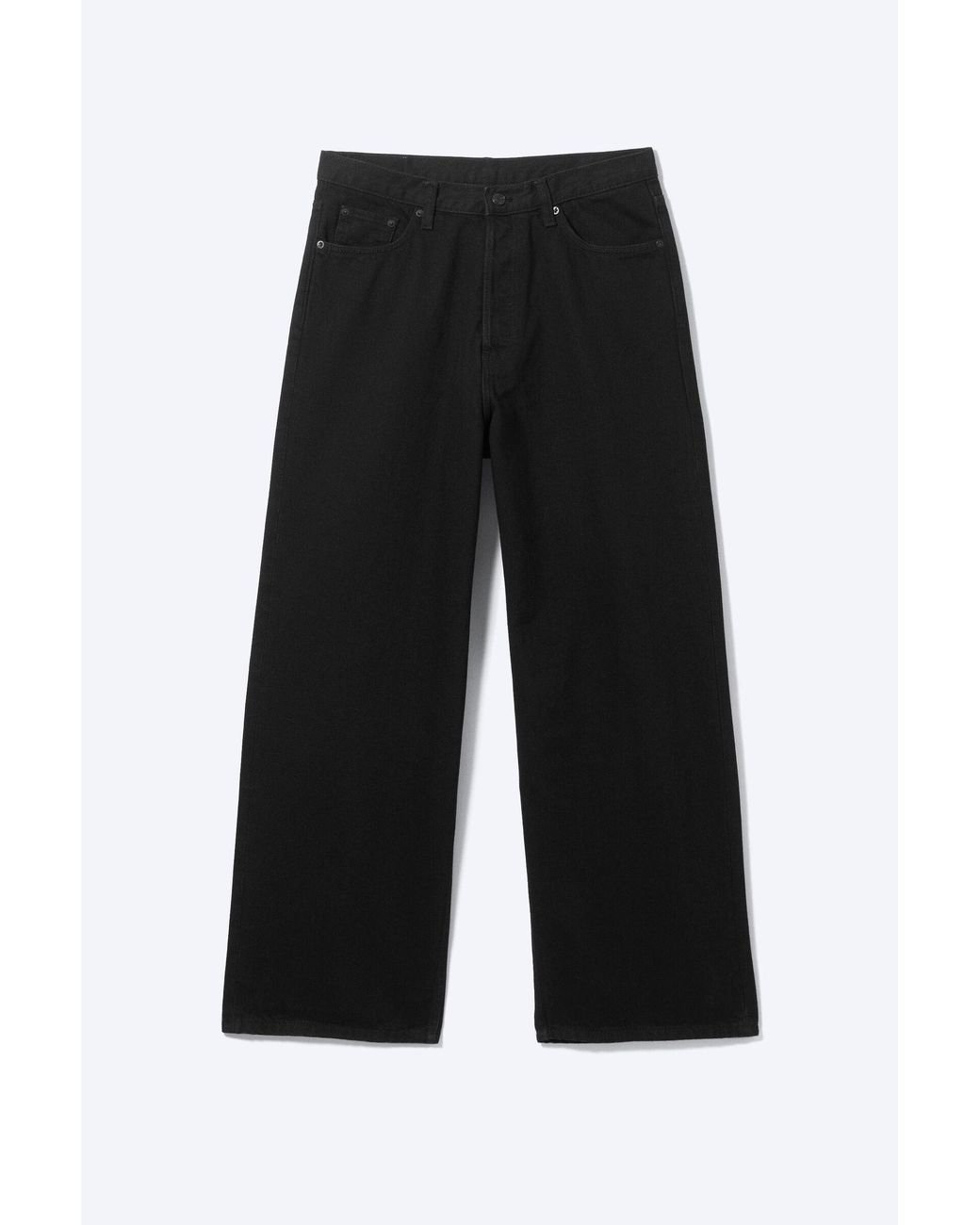 Weekday Black Astro Mid Rise Loose Baggy Jeans for men