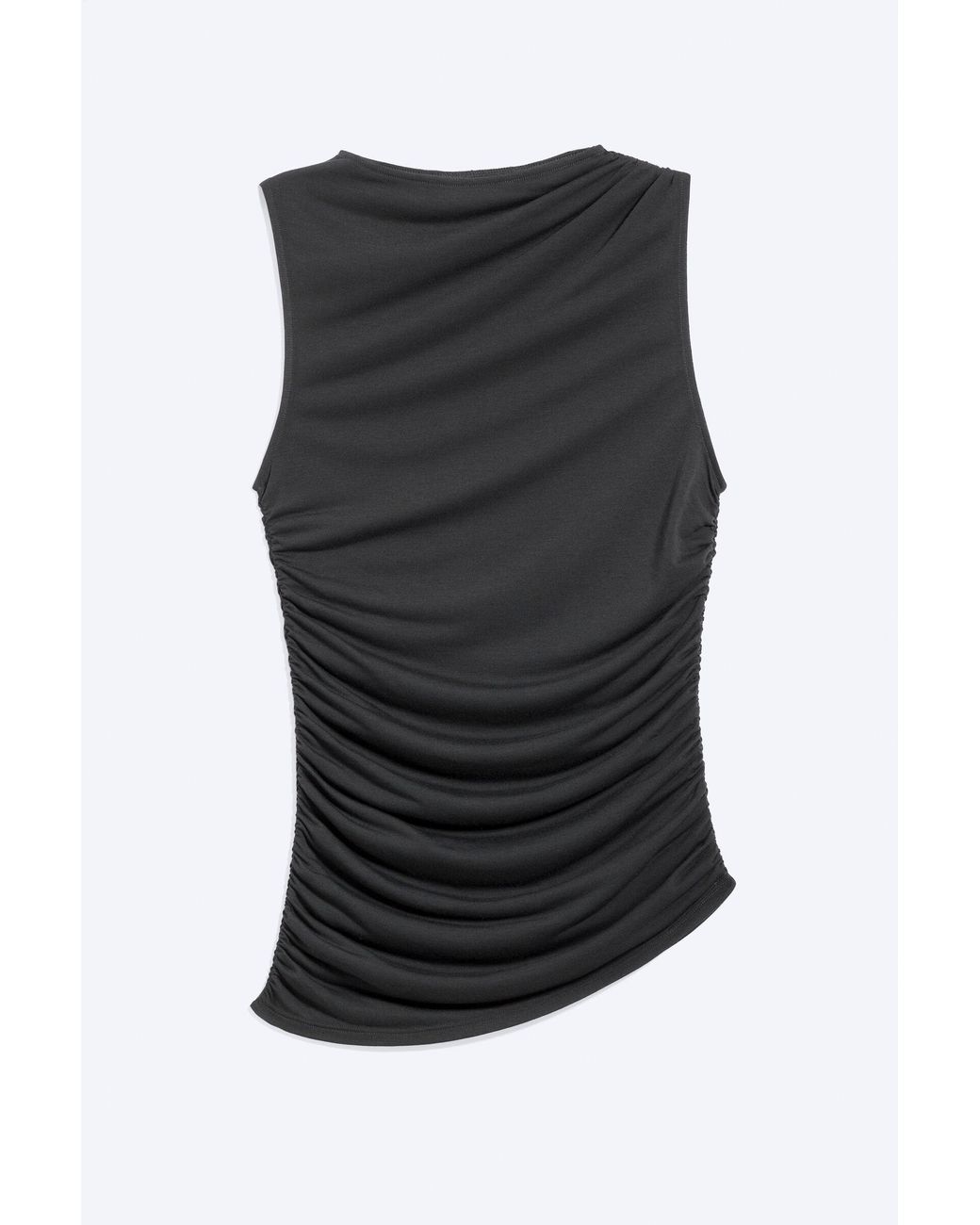 Weekday Black Gathered Asymmetric Tank Top