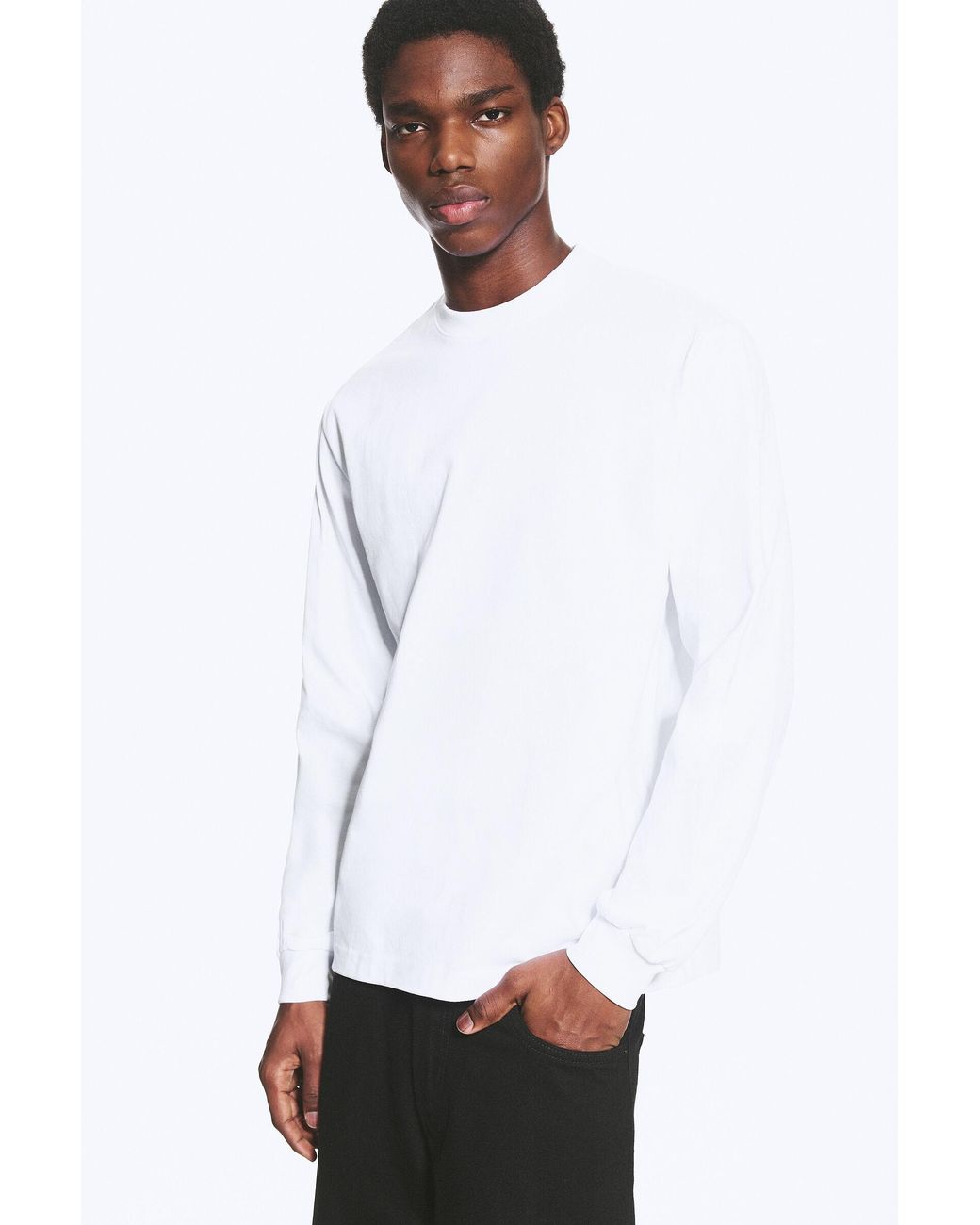 Weekday White Relaxed Long-Sleeved T-Shirt for men