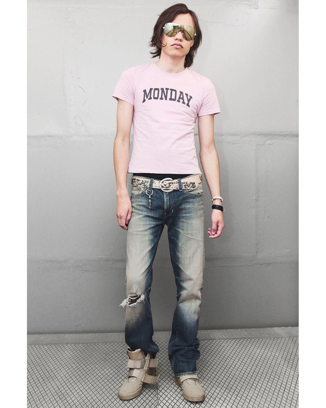 Cheap Monday Blue Struggle Low Rise Slim Bootcut Jeans for men