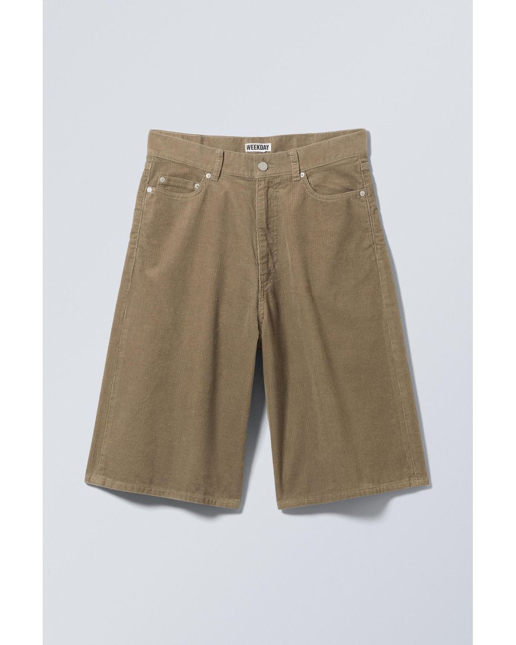 Weekday Natural Astro Loose Baggy Corduroy Shorts for men