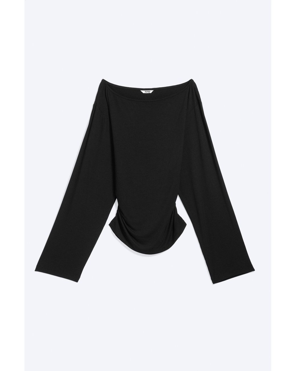 Monki Black Waisted Long-Sleeved Top