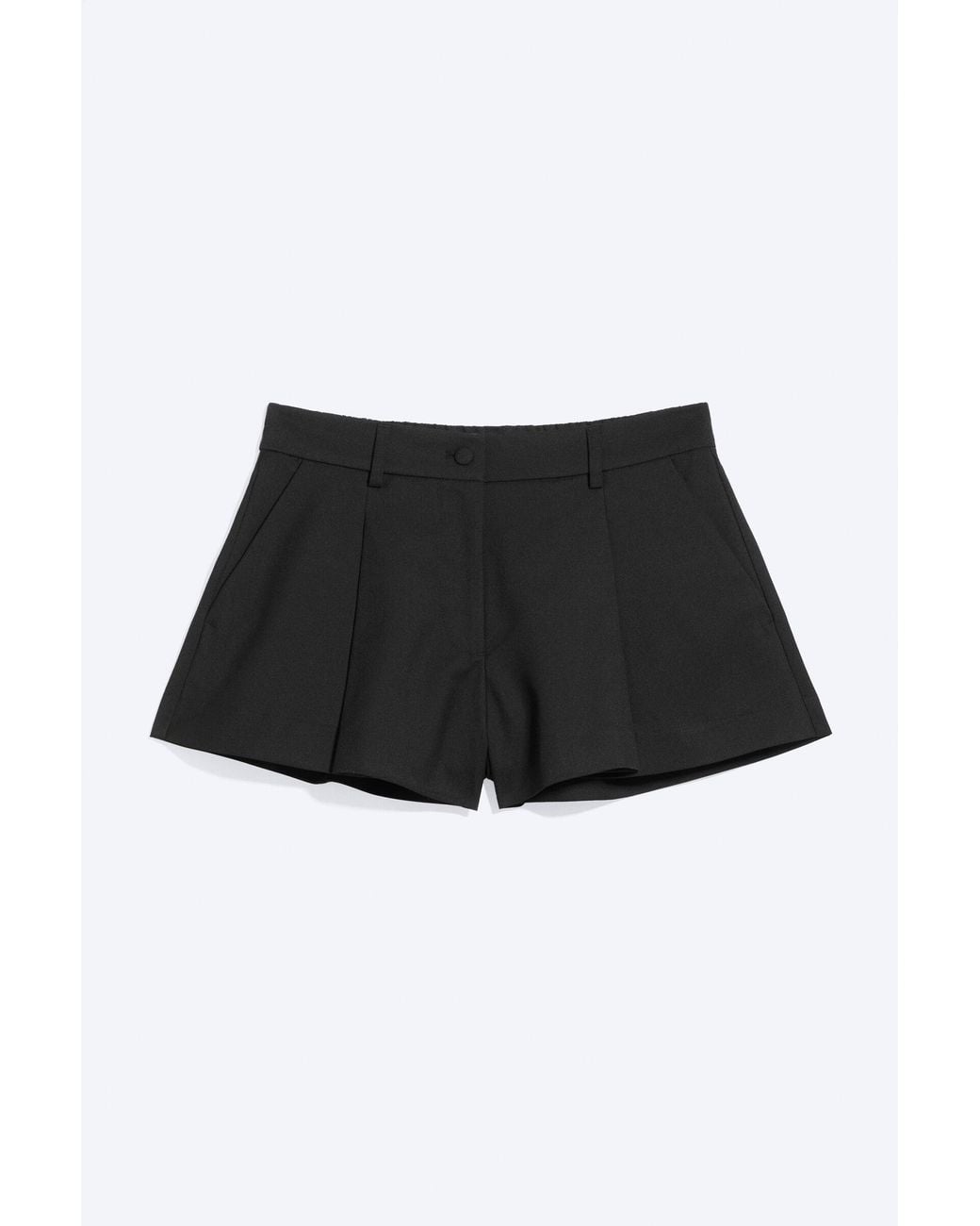 Monki White Relaxed Pleated Mini Suiting Shorts