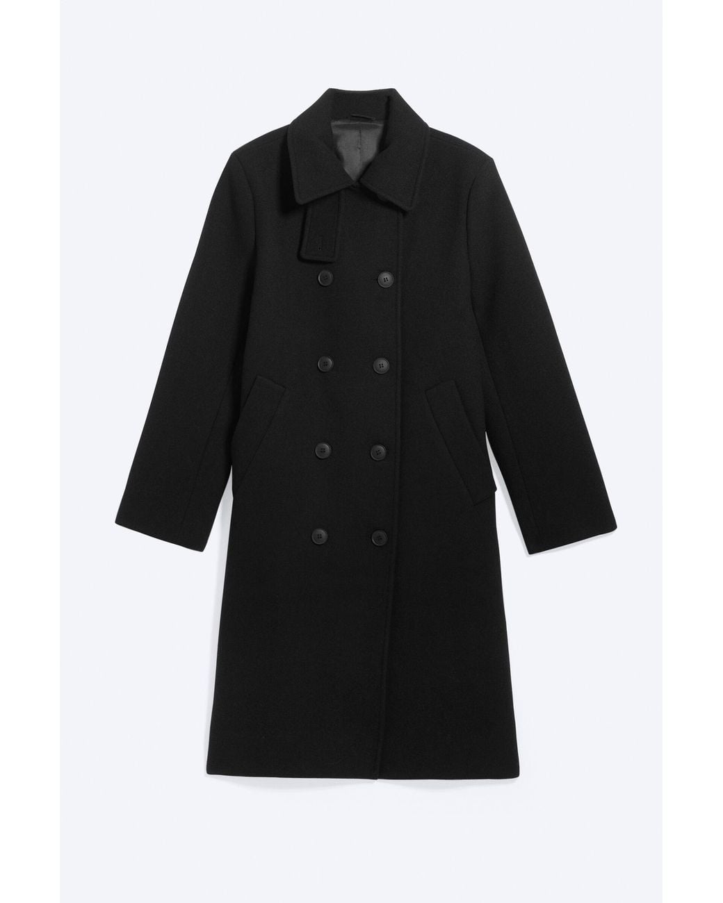 Weekday Blue Double-Breasted Wool-Blend Car Coat
