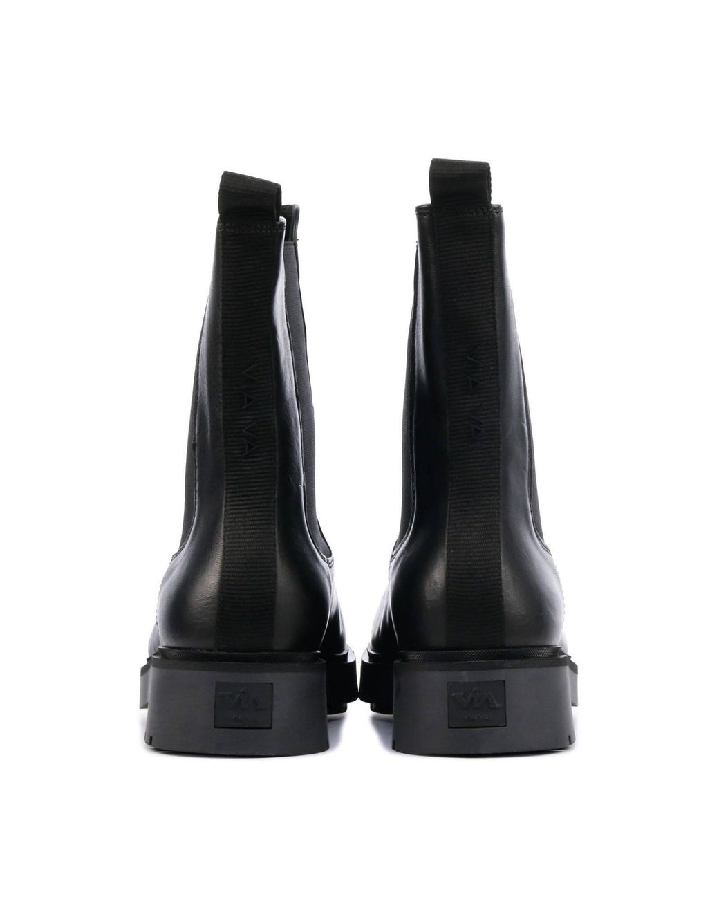 Via Vai Rubber 5505032 Hoge Leren Chelsea Boots in het Zwart - Lyst
