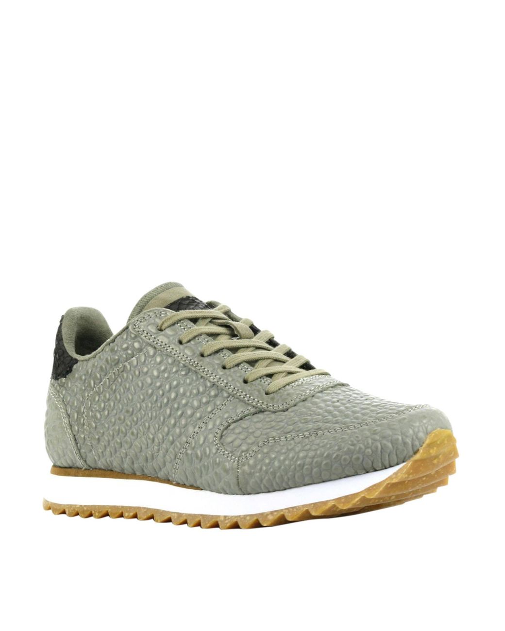 Woden Ydun Croco Ii Leren Sneakers Crocoprint in het Groen - Lyst