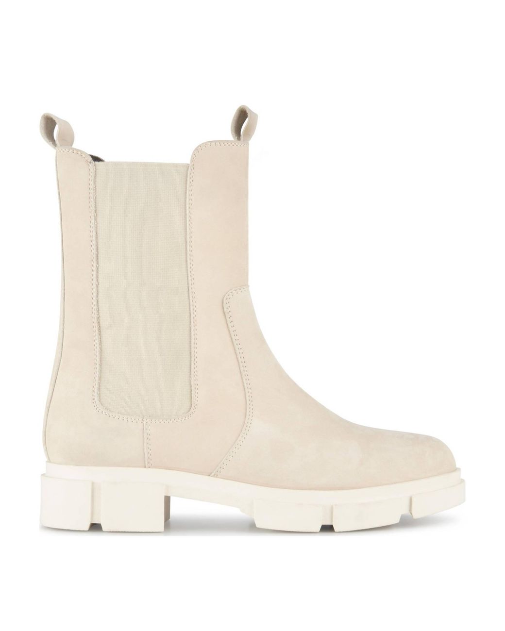 PS Poelman Rubber Lynn Hoge Nubuck Chelsea Boots in het Naturel - Lyst