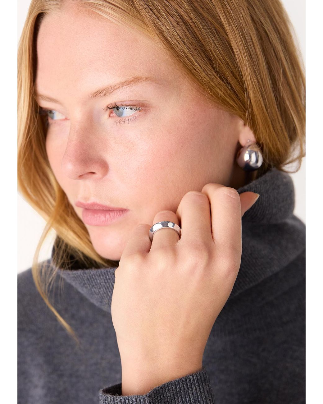 Whistles Blue Edge Detail Ring