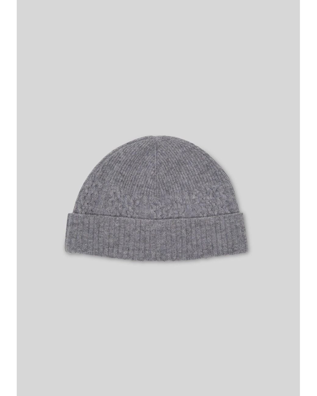 Whistles Gray Cable Knit Beanie Hat