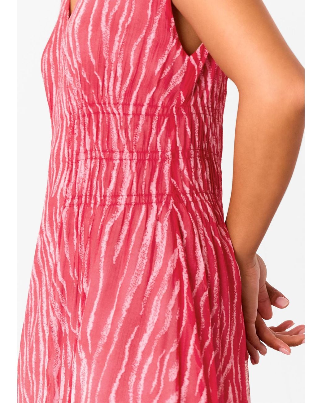 Whistles Red Petite Zebra Texture Midi Dress