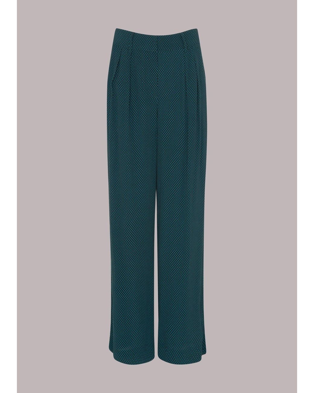 Whistles Green Lizzie Vertical Dash Trouser